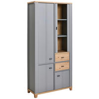 VITRINE  in Grau, Eiche Artisan  - Graphitfarben/Eiche Artisan, KONVENTIONELL, Glas/Holzwerkstoff (95/203/40cm) - Hom`in