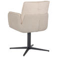 ARMLEHNSTUHL in Eisen Samt, Mikrofaser - Beige/Schwarz, Design, Textil/Metall (63/85/64cm) - Novel