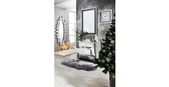 KOMMODE 95,5/80,5/40 cm - Silberfarben/Schwarz, Design, Glas/Holzwerkstoff (95,5/80,5/40cm) - Xora