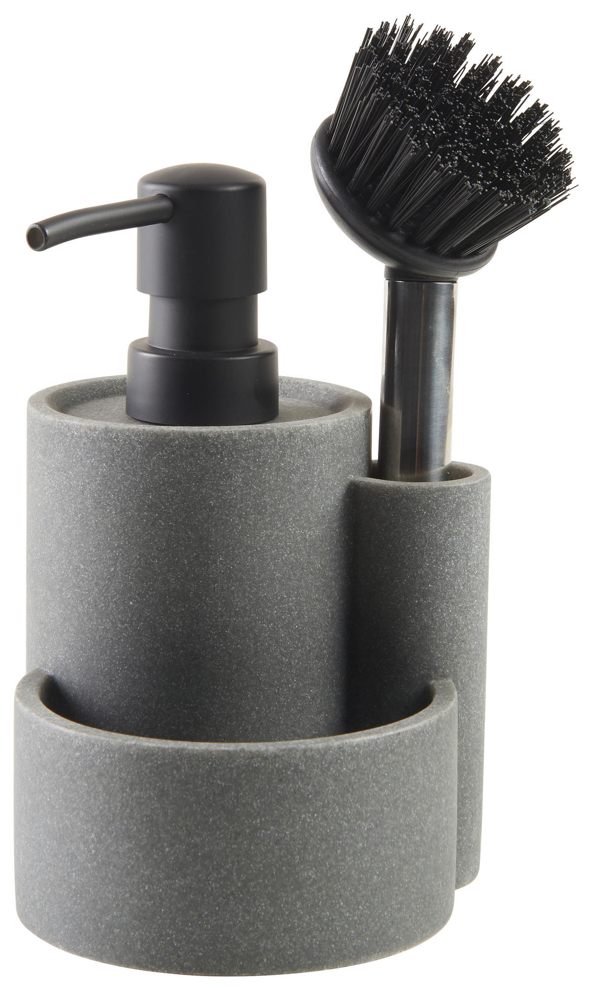 SPÜLMITTELSPENDER  - Grau, Basics, Kunststoff/Metall (12/15,5cm) - Homeware Profession.