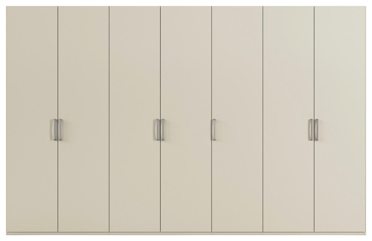 DREHTÜRENSCHRANK 350/235/60 cm,  in Champagner, 7-türig  - Edelstahlfarben/Champagner, Basics, Holzwerkstoff/Metall (350/235/60cm) - Novel