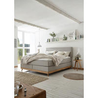 BOXSPRINGBETT 140/200 cm  in Grau, Eichefarben  - Eichefarben/Grau, Natur, Holz/Textil (140/200cm) - Hasena
