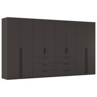 DREHTÜRENSCHRANK 400/235/61 cm,  in Graphitfarben, 8-türig  - Schwarz/Graphitfarben, Basics, Holzwerkstoff/Metall (400/235/61cm) - Novel