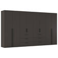 DREHTÜRENSCHRANK 400/235/61 cm,  in Graphitfarben, 8-türig  - Schwarz/Graphitfarben, Basics, Holzwerkstoff/Metall (400/235/61cm) - Novel