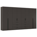 DREHTÜRENSCHRANK 400/223/61 cm,  in Graphitfarben, 8-türig  - Schwarz/Graphitfarben, Basics, Holzwerkstoff/Metall (400/223/61cm) - Novel
