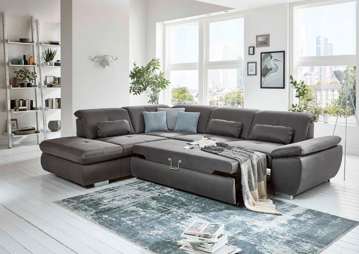 ECKSOFA in Mikrofaser Terracotta  - Terracotta, Design, Textil/Metall (260/318cm) - Beldomo Speed