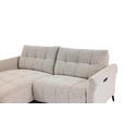 ECKSOFA  in Webstoff Grau Rücken echt, Armteilverstellung, Relaxfunktion  156/220 cm  - Schwarz/Grau, Design, Textil/Metall (156/220cm) - Carryhome