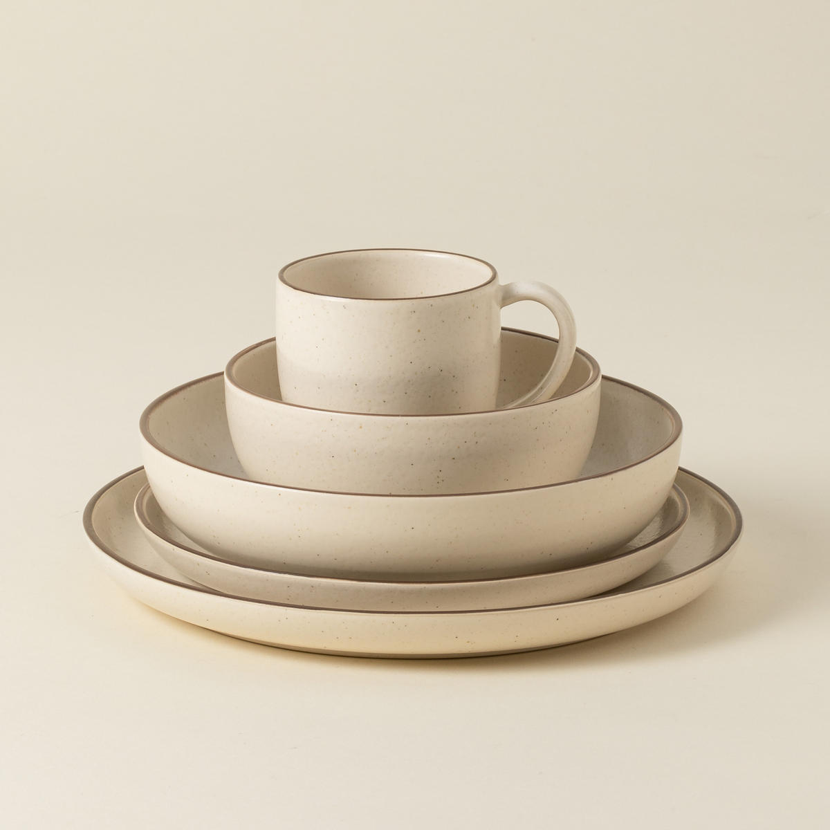 KOMBISERVICE Braun, Beige PACIFICA 5-teilig 1 Personen  - Beige/Braun, Basics, Keramik - Costa Nova