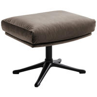 HOCKER in Textil Taupe  - Taupe/Schwarz, Design, Textil/Metall (51/37/41cm) - home24