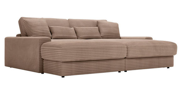 BIGSOFA in Cord Hellbraun  - Hellbraun/Schwarz, MODERN, Kunststoff/Textil (230/85/190cm) - Carryhome