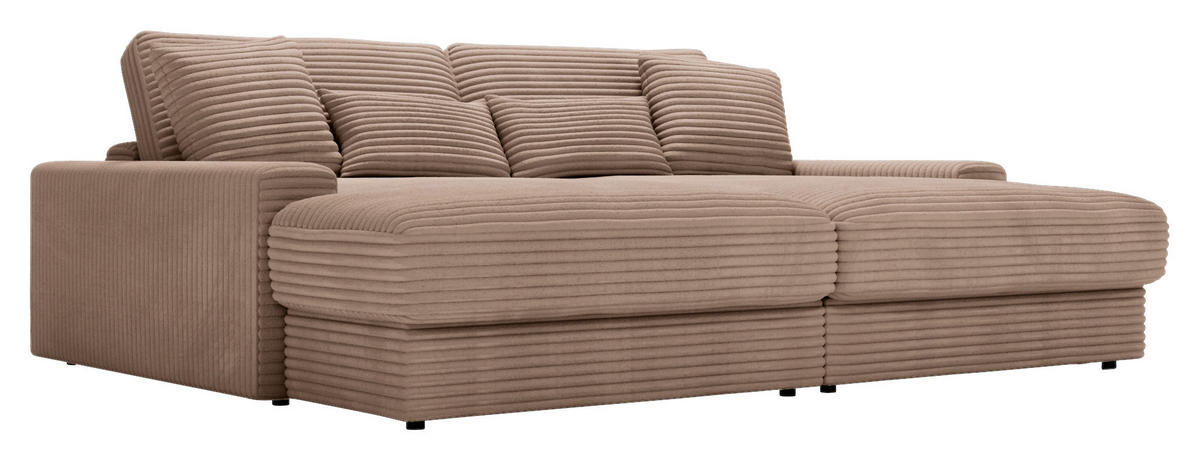 BIGSOFA Cord Hellbraun  - Hellbraun/Schwarz, MODERN, Kunststoff/Textil (230/85/190cm) - Carryhome