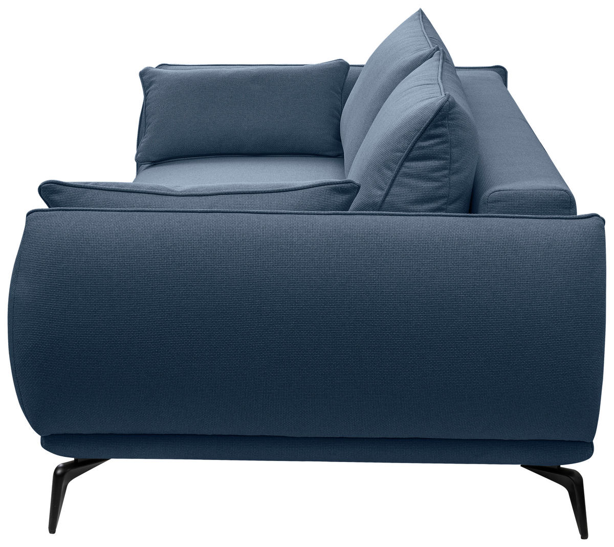 3-SITZER-SOFA Webstoff Dunkelblau  - Creme/Schwarz, MODERN, Textil/Metall (249/86/118cm) - MID.YOU