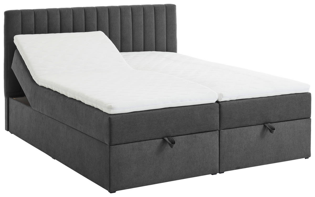 BOXBETT 180/200 cm  in Grau  - Grau, Modern, Kunststoff/Textil (180/200cm) - MID.YOU