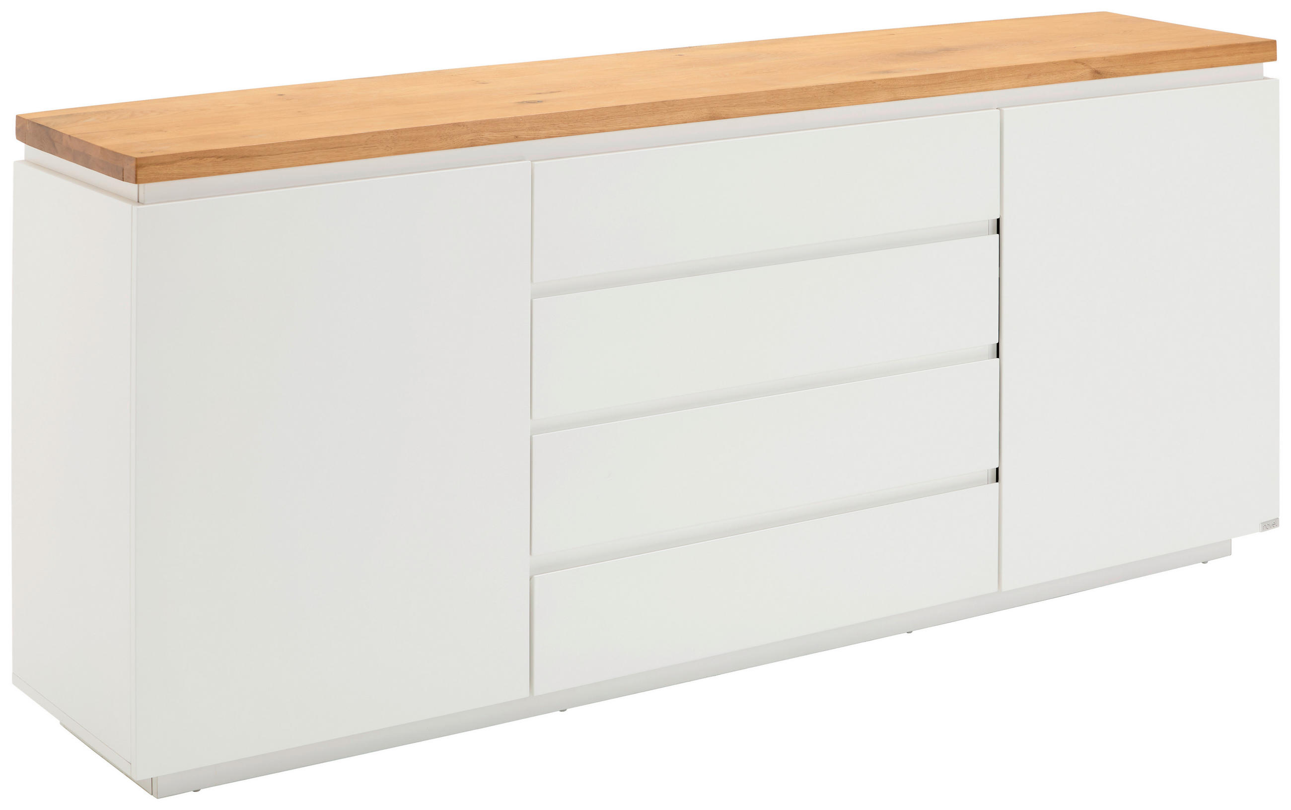 SIDEBOARD  195/82/41,5 cm 4 Schublade(n)  - Eichefarben/Weiß, KONVENTIONELL, Holz/Holzwerkstoff (195/82/41,5cm) - Novel