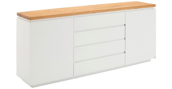 SIDEBOARD  195/82/41,5 cm 4 Schublade(n)  - Eichefarben/Weiß, KONVENTIONELL, Holz/Holzwerkstoff (195/82/41,5cm) - Novel