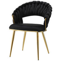 STOL MED ARMSTÖD SET 2 styck järn  - svart/guldfärgad, Design, metall/plast (61/82/60cm) - Kayoom