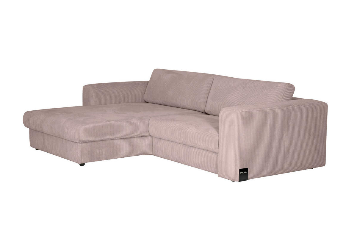 ECKSOFA JOOP Rosa Cord Rücken echt  - Schwarz/Rosa, KONVENTIONELL, Kunststoff/Textil (192/269cm) - Joop!