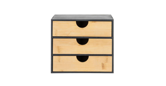AUFBEWAHRUNGSBOX - Schwarz/Naturfarben, Basics, Naturmaterialien/Holzwerkstoff (20/13/17,5cm) - Ambia Home