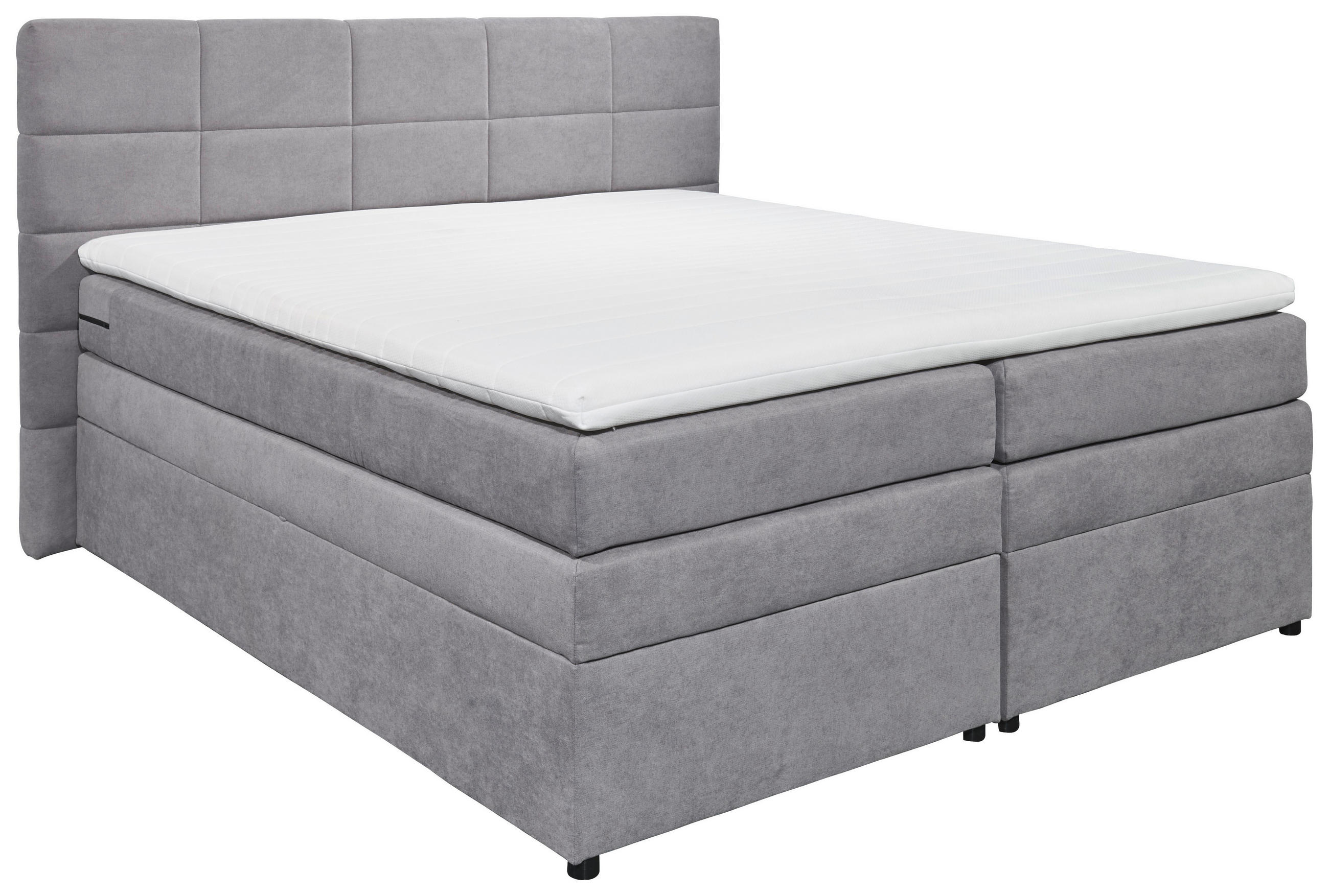BOXSPRINGBETT 180/200 cm  in Hellgrau  - Hellgrau, KONVENTIONELL, Kunststoff (180/200cm) - MID.YOU