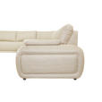 ECKSOFA Creme Struktur  - Chromfarben/Creme, KONVENTIONELL, Textil/Metall (280/310cm) - Carryhome