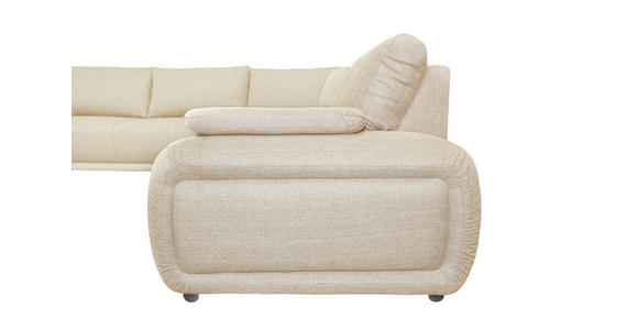 ECKSOFA Creme Struktur - Chromfarben/Creme, KONVENTIONELL, Textil/Metall (280/310cm) - Carryhome