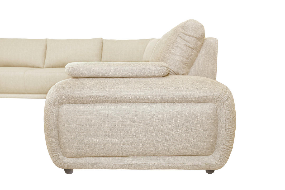 ECKSOFA Creme Struktur  - Chromfarben/Creme, KONVENTIONELL, Textil/Metall (280/310cm) - Carryhome