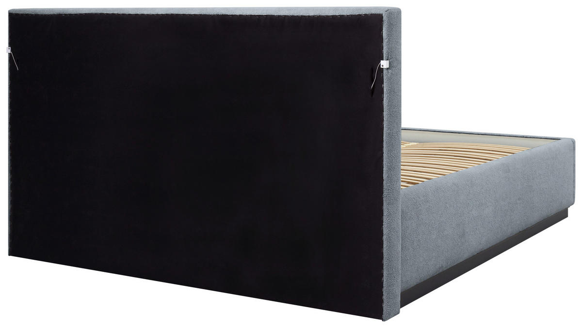 POLSTERBETT 140/200 cm,  in Hellgrau, gepolstertes Kopfteil, Beleuchtung, Lattenrost, Bettkasten,  - Birkefarben/Hellgrau, Design, Holz/Holzwerkstoff (140/200cm) - Chameo