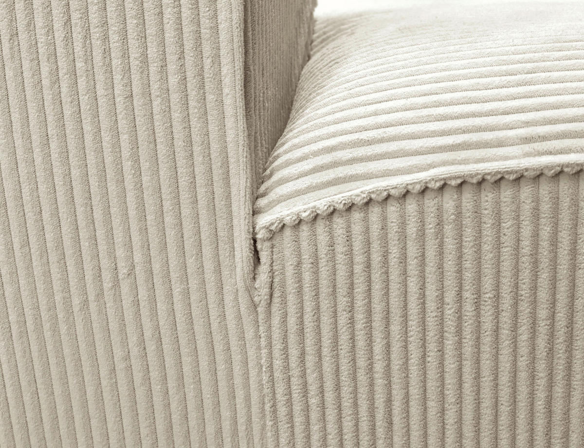 ECKSOFA ANTHONY Beige Cord  - Beige/Schwarz, Design, Kunststoff/Textil (163/275cm) - MID.YOU