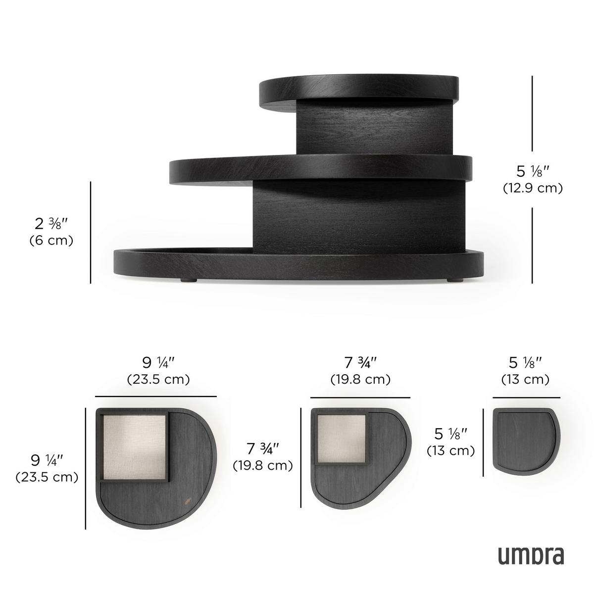 KUTIJA ZA ODLAGANJE  23/23/13 cm       - crna, Lajfstajl, drvo/tekstil (23/23/13cm) - Umbra
