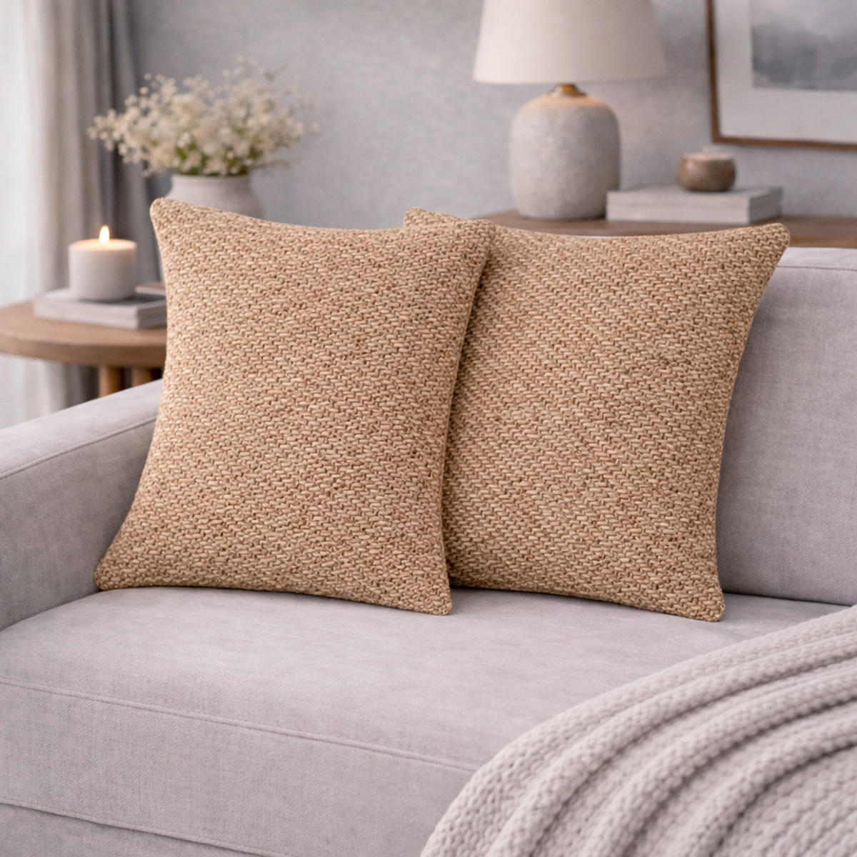 KISSENHÜLLEN-SET FJELLA 40/40 cm  - Bernsteinfarben, Basics, Textil (40/40cm)