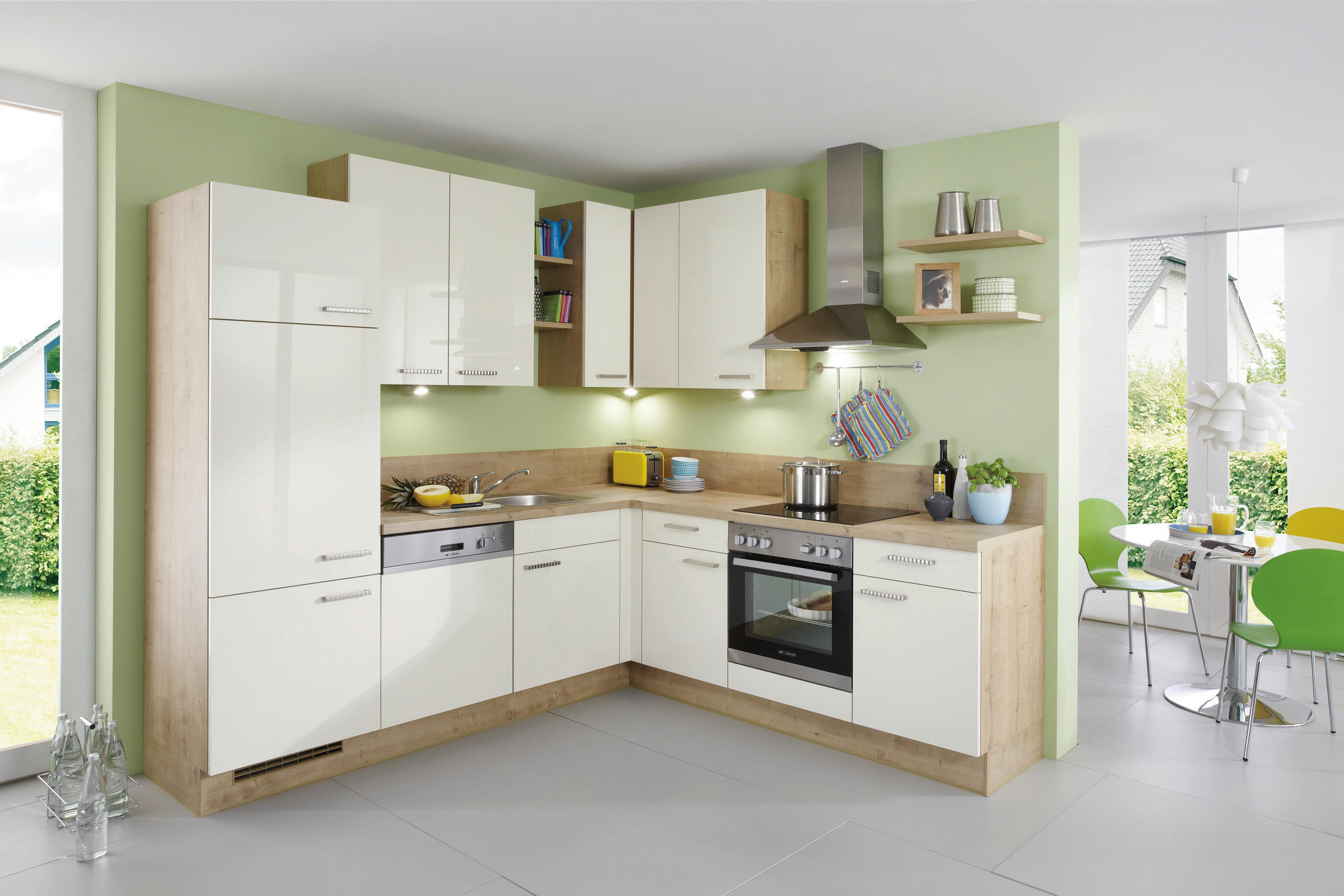 EINBAUKÜCHE   - Weiß, Design, Holzwerkstoff - Celina