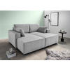 BIGSOFA in Chenille Silberfarben  - Silberfarben/Schwarz, Modern, Kunststoff/Textil (188/86/154cm) - Livetastic