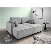 BIGSOFA in Chenille Silberfarben  - Silberfarben/Schwarz, Modern, Kunststoff/Textil (188/86/154cm) - Livetastic