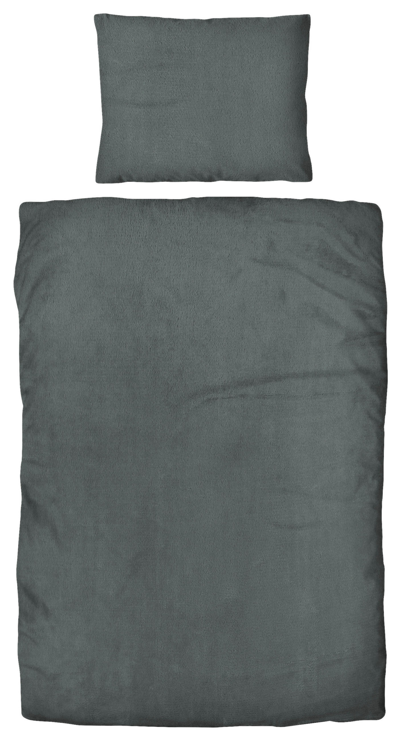 Flanell Bettwäsche 140x200 Cm Cashmere Anthrazit/silber