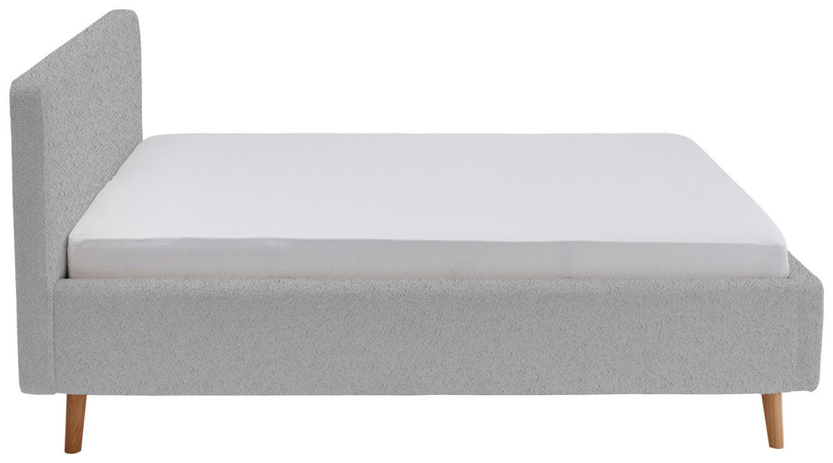 POLSTERBETT 180/200 cm  in Grau  - Eichefarben/Birkefarben, Design, Holz/Textil (180/200cm) - MID.YOU
