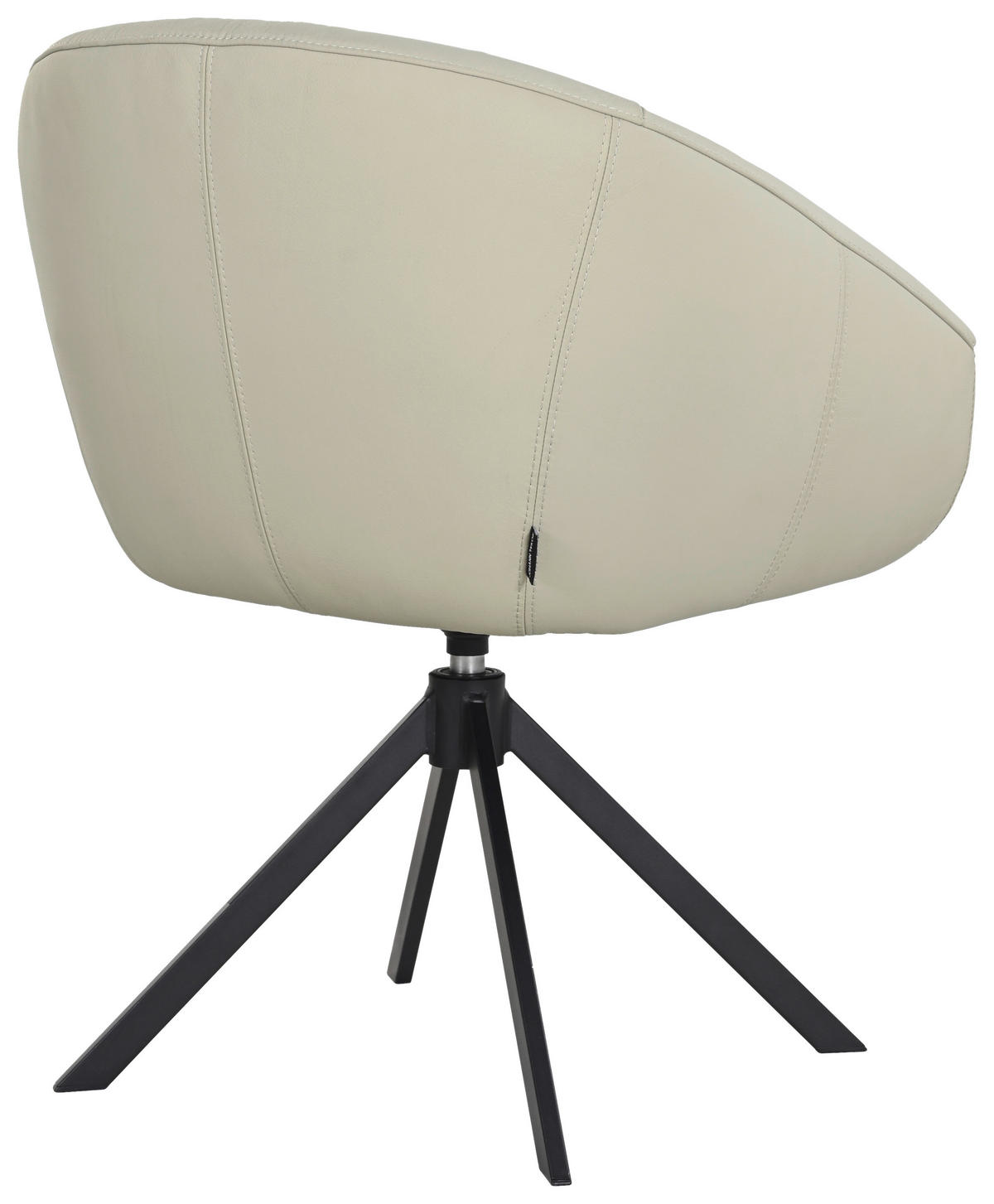 ARMLEHNSTUHL  Lederauswahl, Sitzfläche 360° drehbar  Echtleder  - Taupe/Schwarz, Design, Leder/Metall (64/81.5/61cm) - Johann Jakob