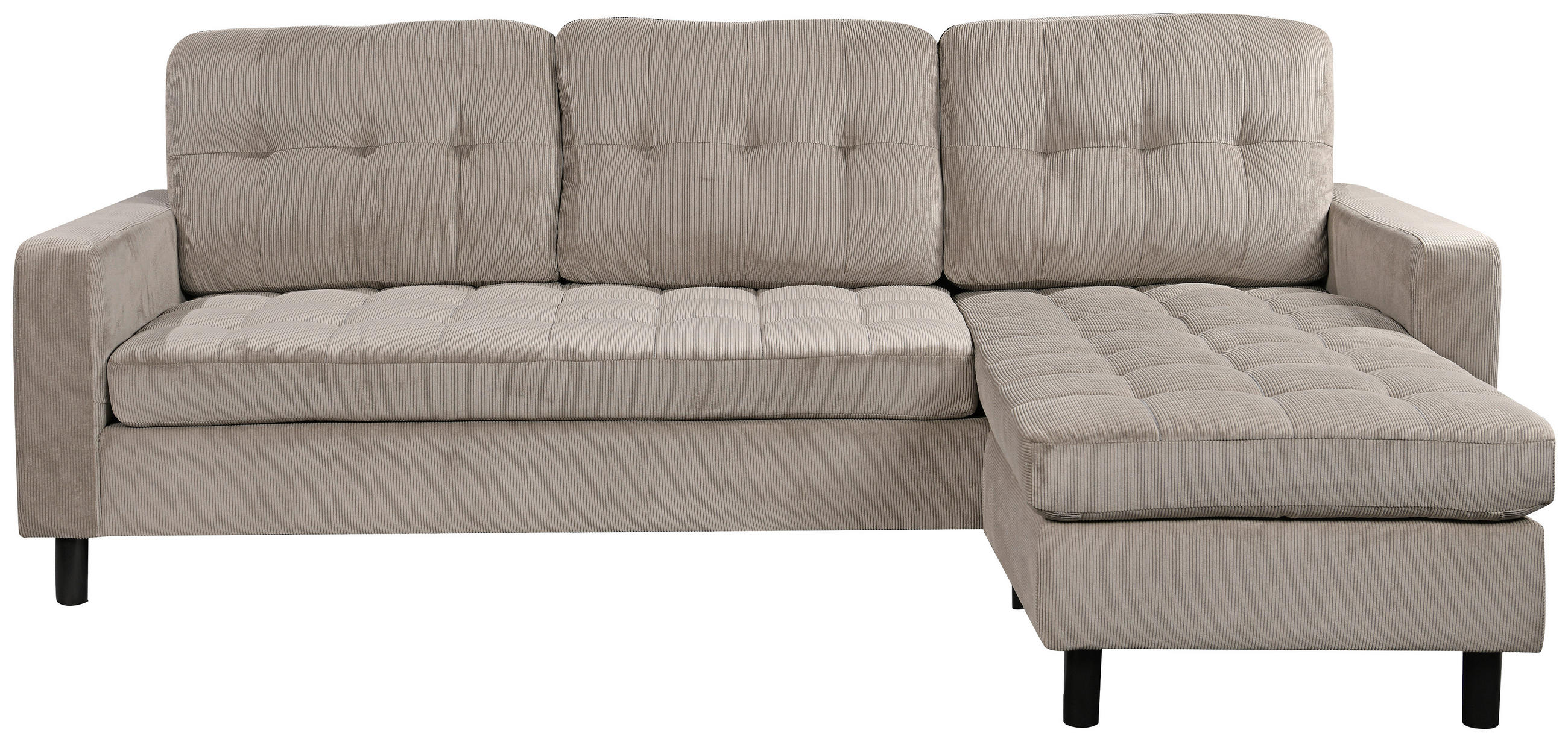 ECKSOFA ARDEN Hellgrau Struktur Rückenkissen  - Hellgrau/Schwarz, Design, Kunststoff/Textil (231/153cm) - MID.YOU