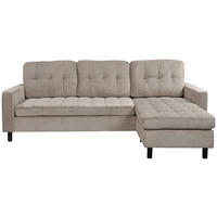 ECKSOFA ARDEN Hellgrau Struktur Rückenkissen  - Hellgrau/Schwarz, Design, Kunststoff/Textil (231/153cm) - MID.YOU