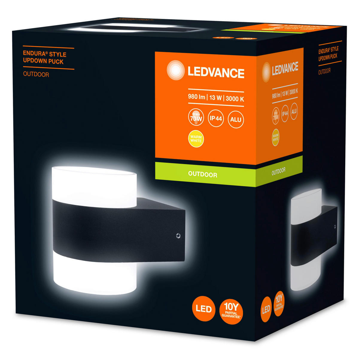 LED-WANDLEUCHTE Endura Style UpDown Puck 13,1/9,1/11 cm  - Dunkelgrau, Basics, Metall (13,1/9,1/11cm) - Ledvance
