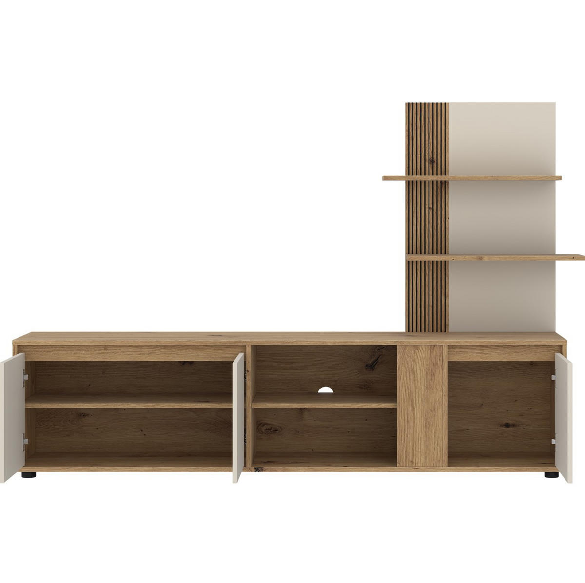 WOHNWAND 2-teilig  in Kaschmir, Eiche Artisan  202/133/40 cm   - Kaschmir/Eiche Artisan, Design, Holzwerkstoff (202/133/40cm) - Livetastic