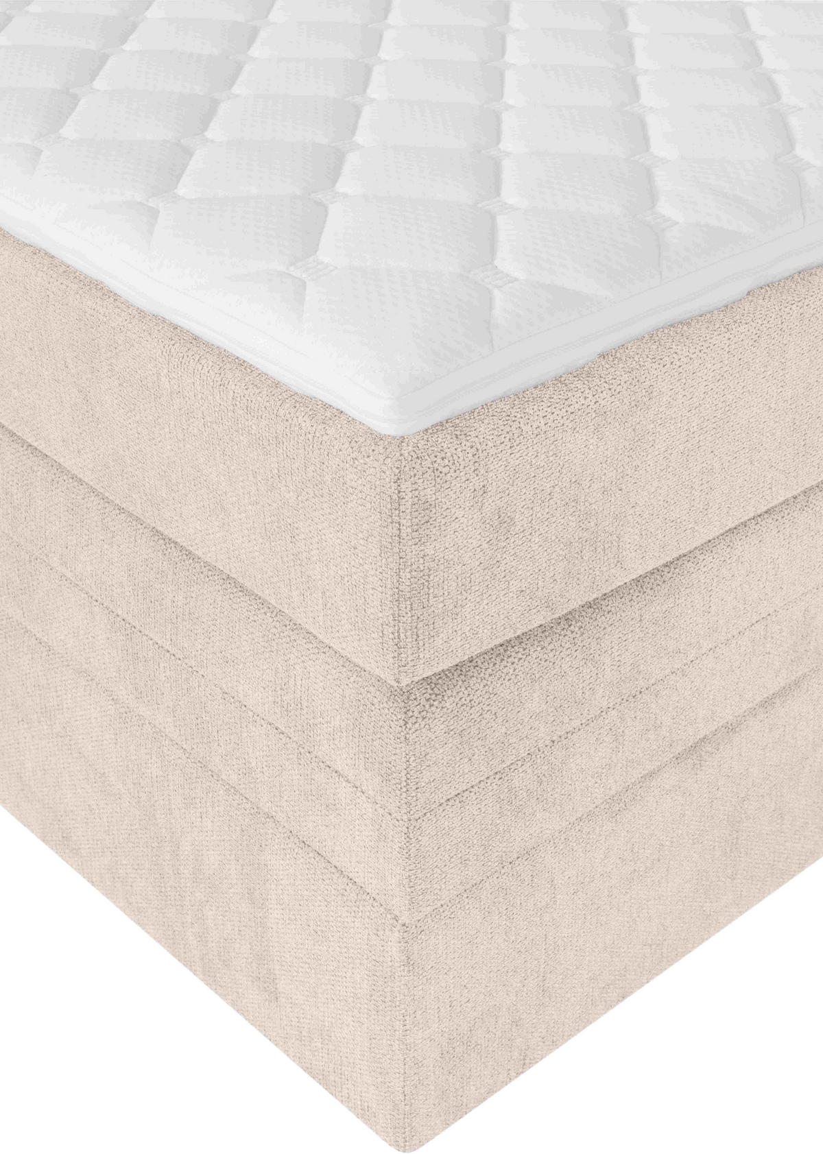 BOXSPRINGBETT 180/200 cm  in Beige  - Beige/Schwarz, Konventionell, Holz/Textil (180/200cm) - Welnova