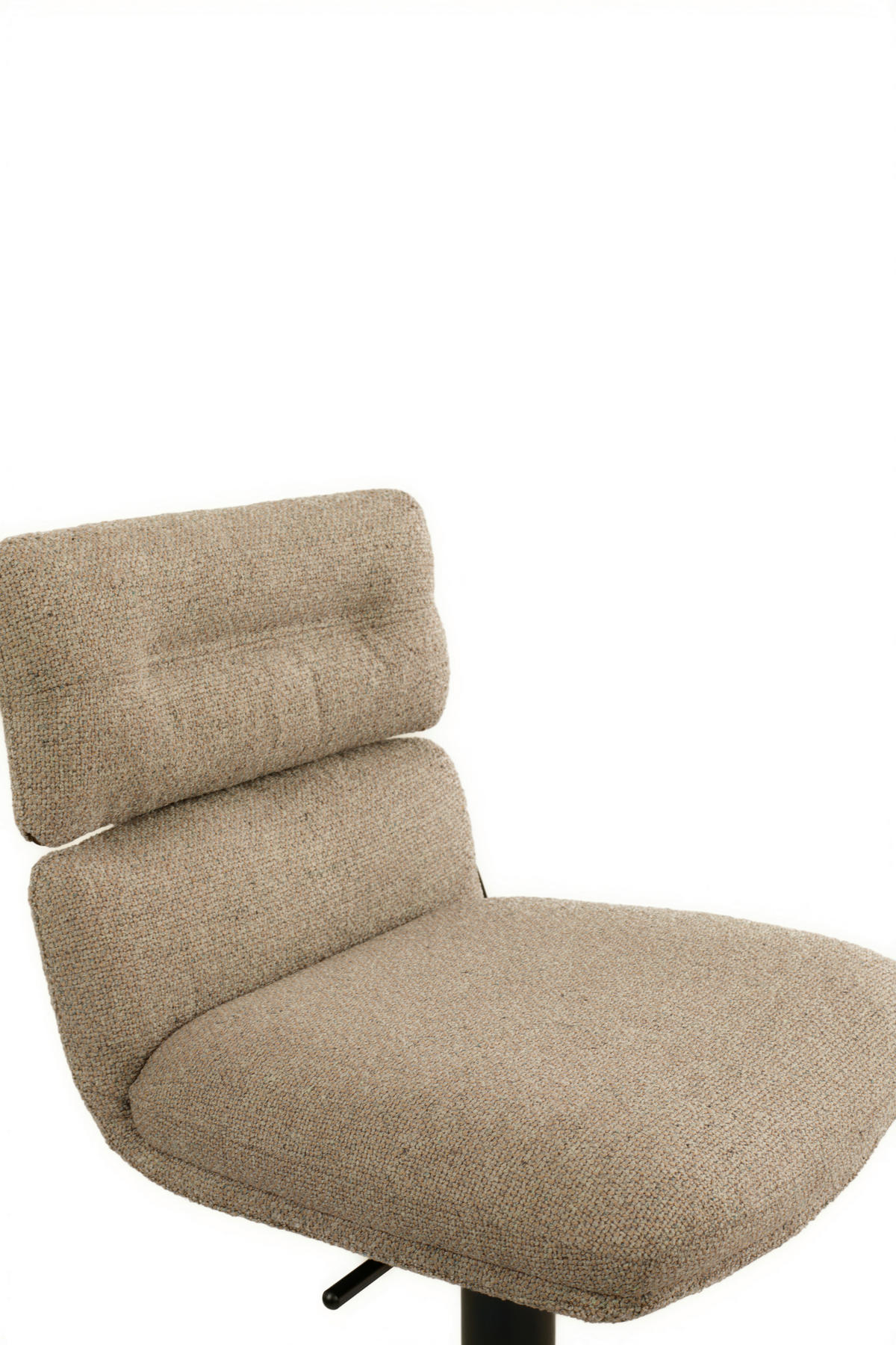 BARHOCKER Webstoff Braun, Schwarz Eisen Lederauswahl, Stoffauswahl, Wippfunktion, Sitzfläche 360° drehbar  - Schwarz/Braun, Design, Textil/Metall (42/99-117/50cm) - Dieter Knoll