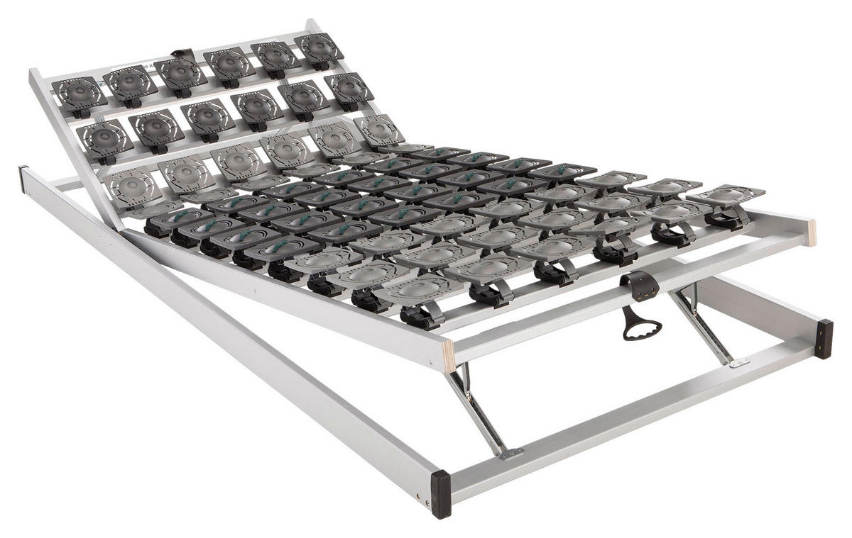 TELLERLATTENROST 90/200 cm Kopfteil, Fußteil verstellbar, Birke, Buche  - Silberfarben, Basics, Holz (90/200cm) - Livetastic