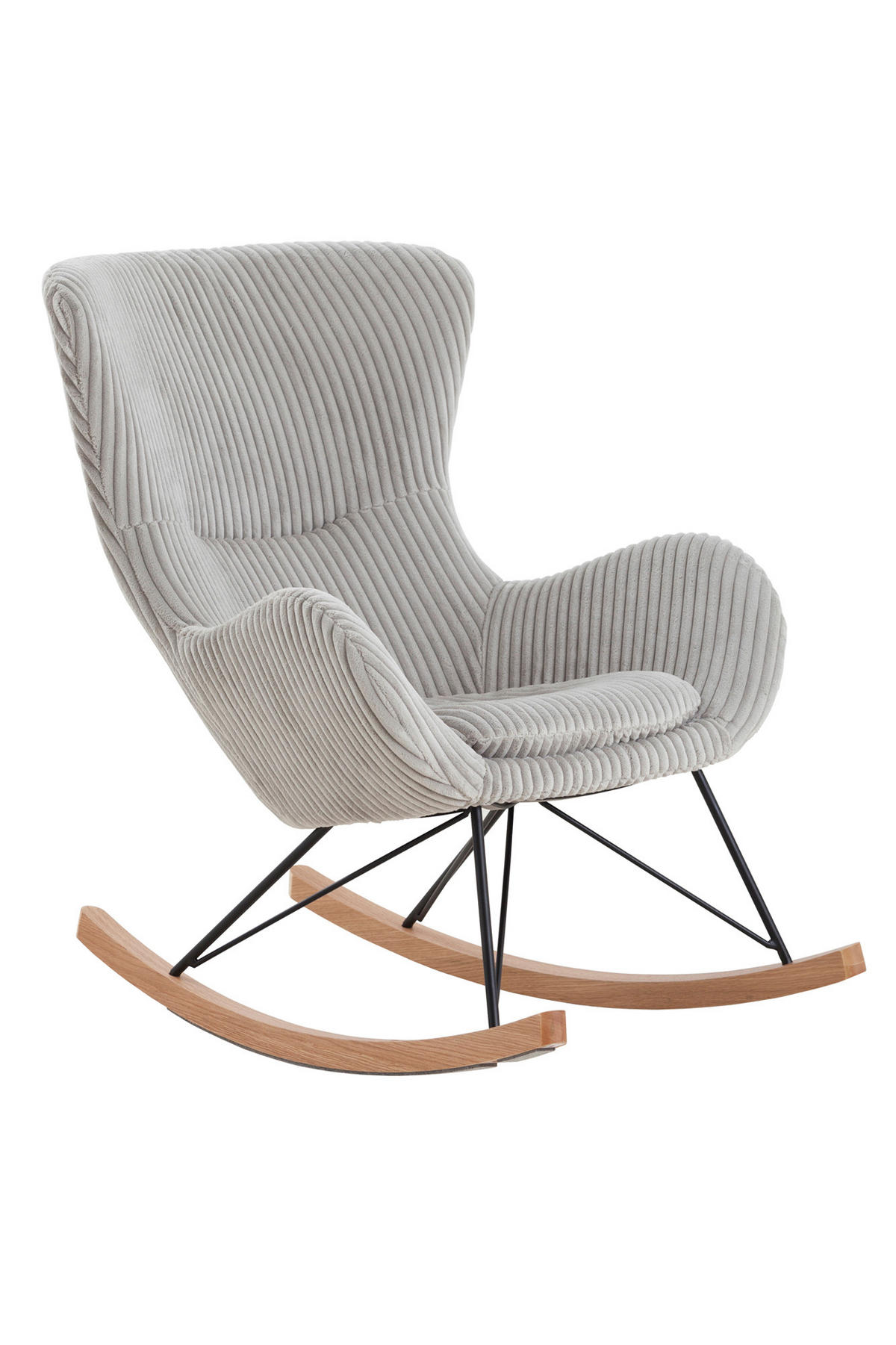 SCHAUKELSTUHL in Cord Grau  - Eichefarben/Grau, MODERN, Holz/Textil (76/103/100cm) - Livetastic