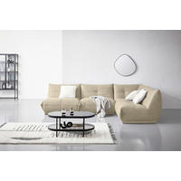 ECKSOFA Creme Lederlook  - Creme, Trend, Textil (315/210cm) - Livetastic