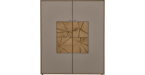 HIGHBOARD 117/138/39 cm  - Fango/Eichefarben, Design, Glas/Holz (117/138/39cm) - Valnatura