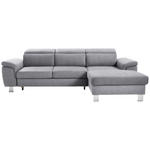 ECKSOFA in Webstoff Hellgrau  250/167 cm  - Silberfarben/Hellgrau, Design, Textil/Metall (250/167cm) - Xora