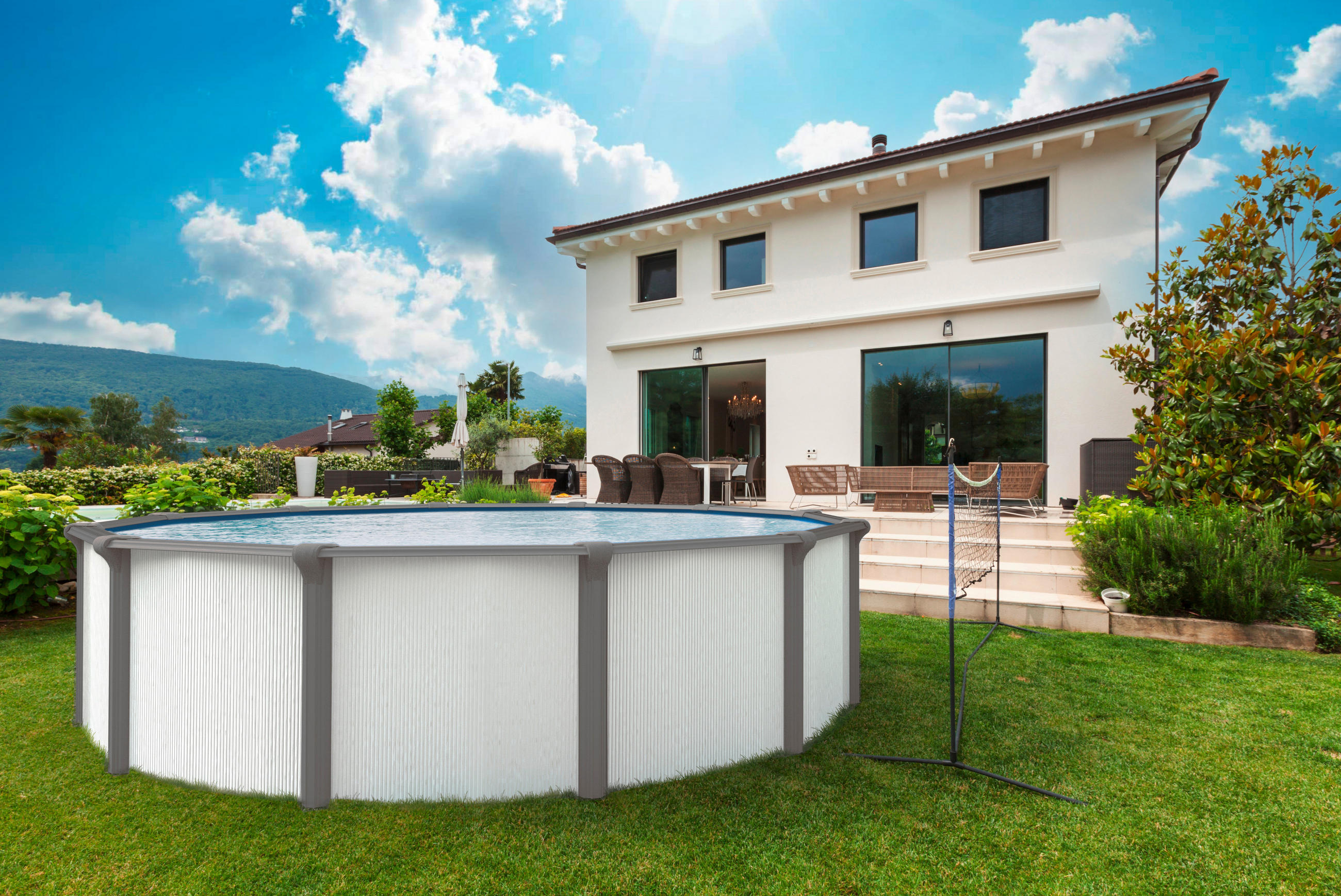 POOL-SET 550/132 cm  - Weiß/Grau, Basics (550/132cm)