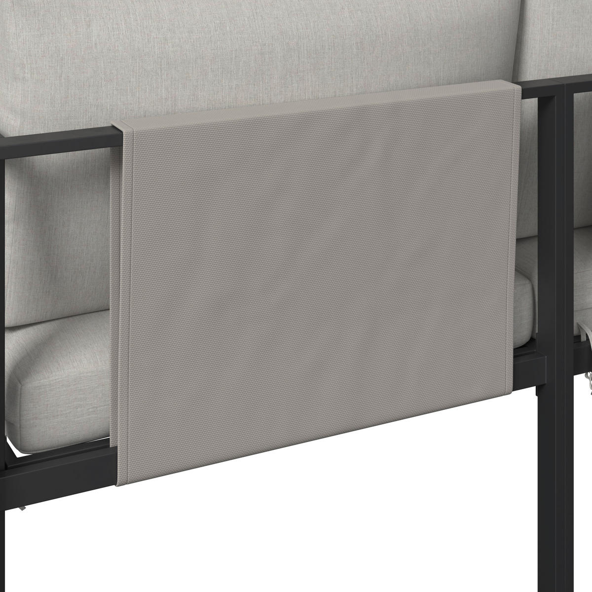 LOUNGEGARNITUR 191,5/120 cm Eisen  - Schwarz/Grau, Design, Glas/Textil (191,5/120cm) - Ambia Garden