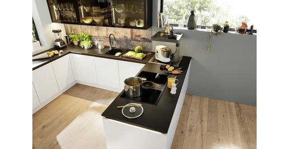 EINBAUKÜCHE - Weiß, Design, Glas/Holzwerkstoff - Dieter Knoll